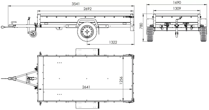 Anhänger GARDEN TRAILER 264 KIPP mit Bordwandaufsatz und Aludeckel – Bild 7