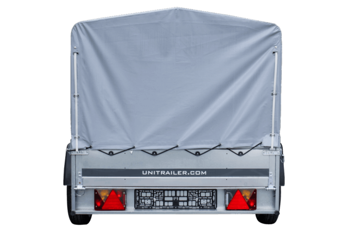 Anhänger Pkw 230×125 Garden Trailer 230 KIPP Unitrailer 750 kg mit Stützrad, Hochplane und Hochspriegel – Bild 3