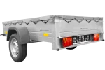 Anhänger für Pkws Garden Trailer 201 KIPP 200×125 cm 750 kg [mit Flachplane, Stützrad und Flachplaneträger] – Bild 5