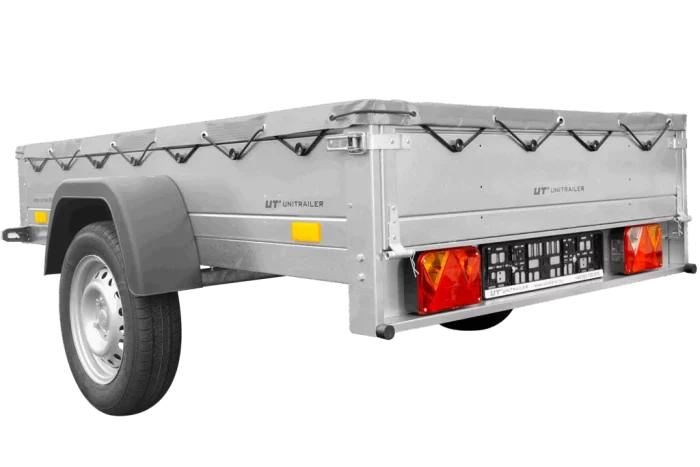Anhänger für Pkws Garden Trailer 201 KIPP 200×125 cm 750 kg [mit Flachplane, Stützrad und Flachplaneträger] – Bild 5