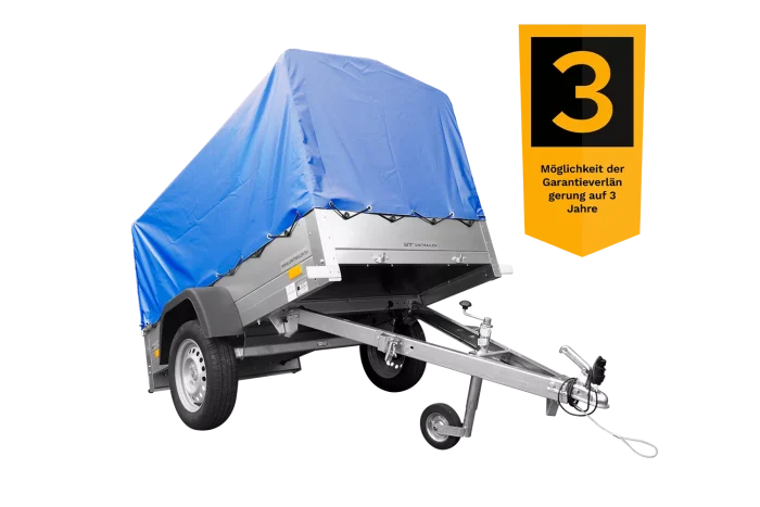 Anhänger mit Plane GARDEN TRAILER 201 KIPP [mit Stützrad, blauer Hochplane und Hochspriegel] – Bild 1