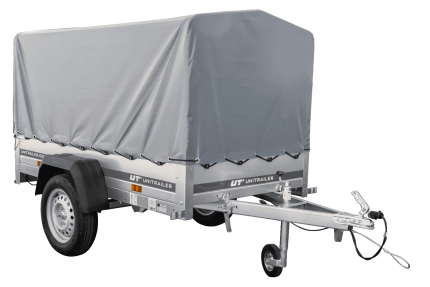 Tieflader Pkw Anhänger Garden Trailer 200 KIPP 200×106 cm 750 kg [mit Hochspriegel, Hochplane und Stützrad]
